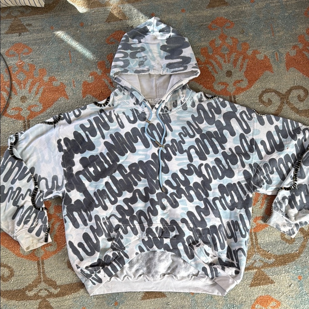 Collins Strada rhinestone tie dye hoodie